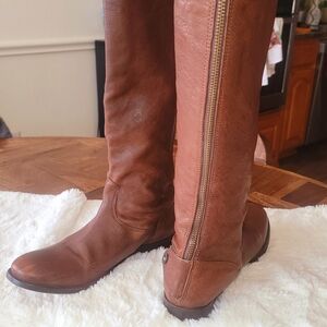 Frye Chestnut Leather Tall Boots
